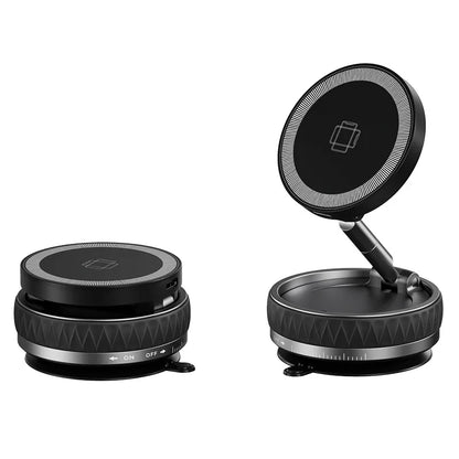 Revolutionary 15W Vacuum Suction Magnetic Wireless Charger Car Phone Holder - 360° Rotatable and Perfectly Compatible with All Smartphones, Including iPhone