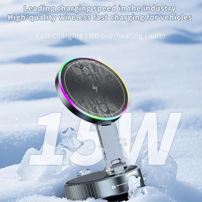 Revolutionary 15W Vacuum Suction Magnetic Wireless Charger Car Phone Holder - 360° Rotatable and Perfectly Compatible with All Smartphones, Including iPhone