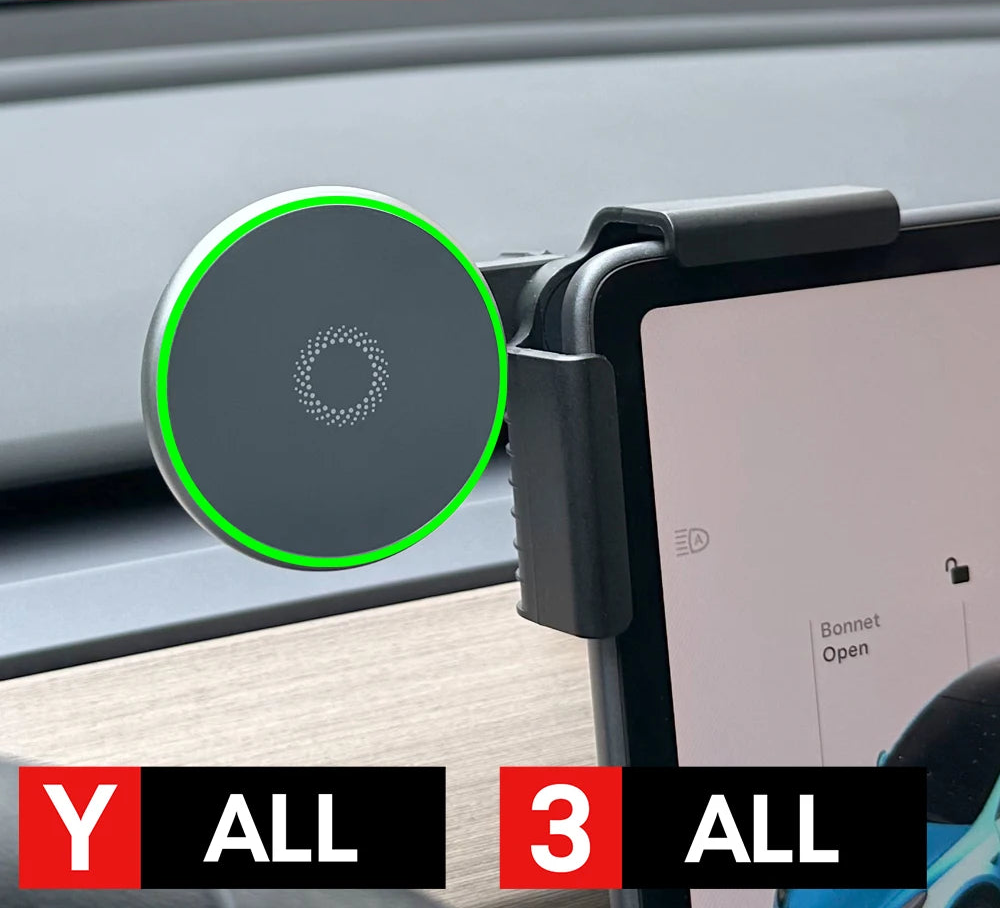 Revolutionary 15W Magnetic MagSafe Wireless Charger & Phone Mount for Tesla Model Y, Model 3, and HIGHLAND - Perfect for Seamless Driving Experience