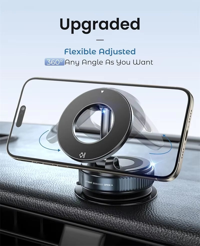 Experience Ultimate Convenience with the 360° Adjustable Magnetic Car Phone Holder for MagSafe iPhone and Samsung - Foldable, Shock-Proof, and Wall-Mounted!