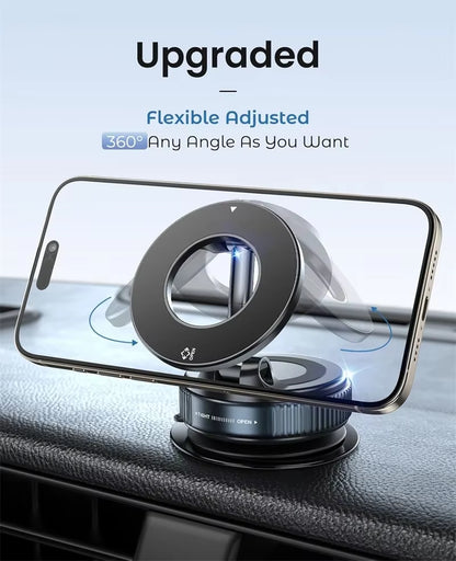 Experience Ultimate Convenience with the 360° Adjustable Magnetic Car Phone Holder for MagSafe iPhone and Samsung - Foldable, Shock-Proof, and Wall-Mounted!