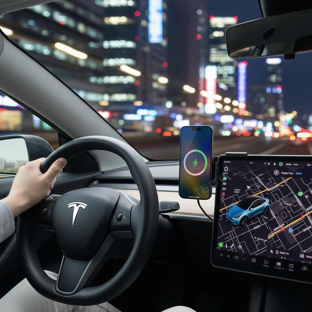 15w MagSafe Wireless Charger & Phone Mount for Tesla Model Y, Model 3, and HIGHLAND